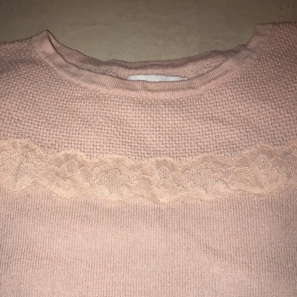 Fitted Pink Lace Detailed Sweater - Picture 4 of 4